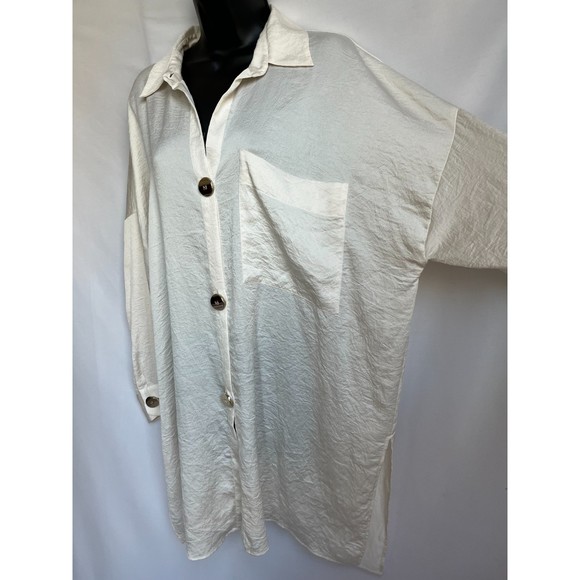 Zara Cream Button-Up Tunic - Picture 5 of 11
